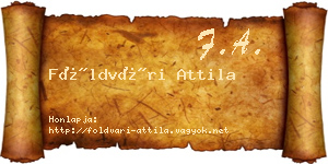 Földvári Attila névjegykártya