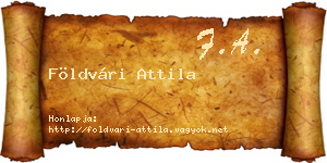 Földvári Attila névjegykártya